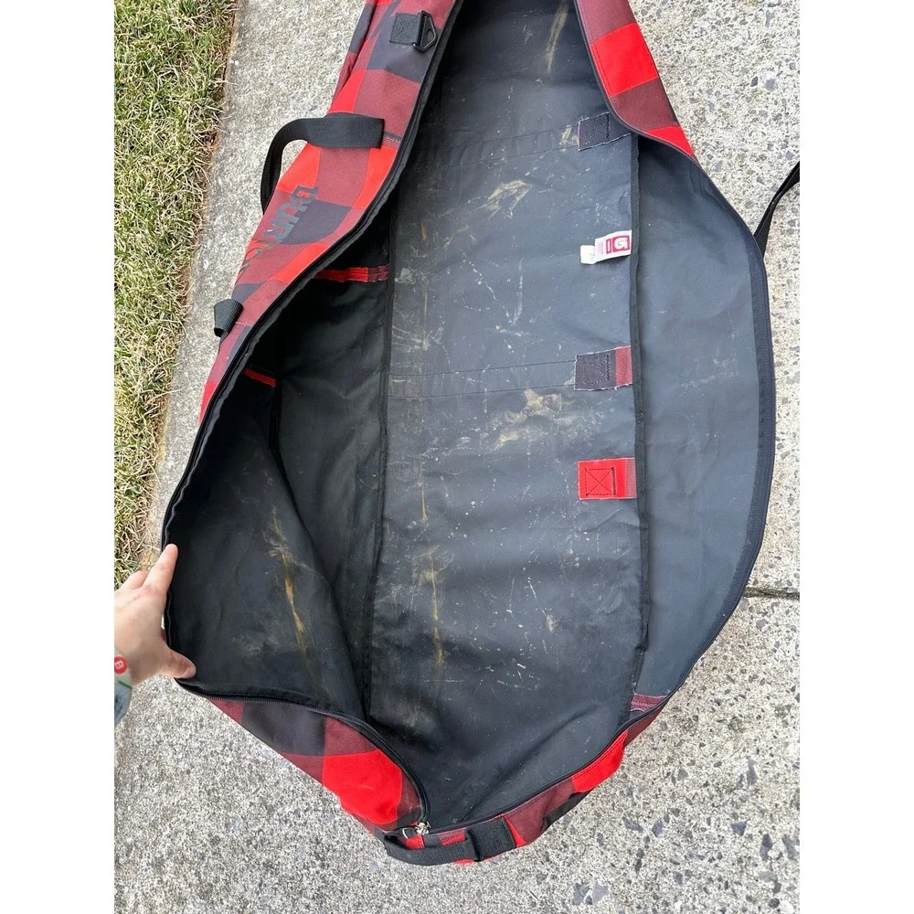 Burton Black‎ Red Plaid 68inches Snowboarding Bag with Over The Shoulder Strap